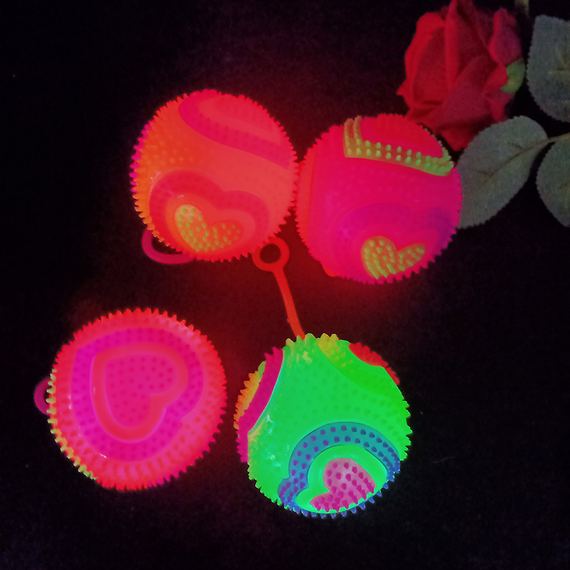 Glowing massage ball 7.5 cm bouncy ball flashing football with string and whistle piercing ball Glowing children 's toy Glowing massage ball 7.5 cm bouncy ball flashing football with string and whistle piercing ball Glowing children 's toy