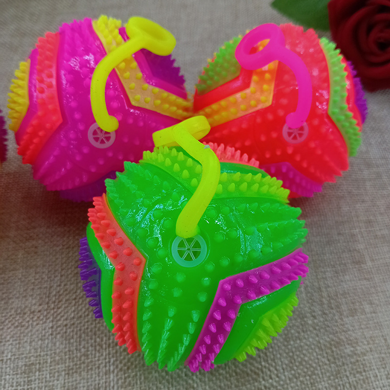Glowing massage ball 7.5 cm bouncy ball flashing football with string and whistle piercing ball Glowing children 's toy Glowing massage ball 7.5 cm bouncy ball flashing football with string and whistle piercing ball Glowing children 's toy