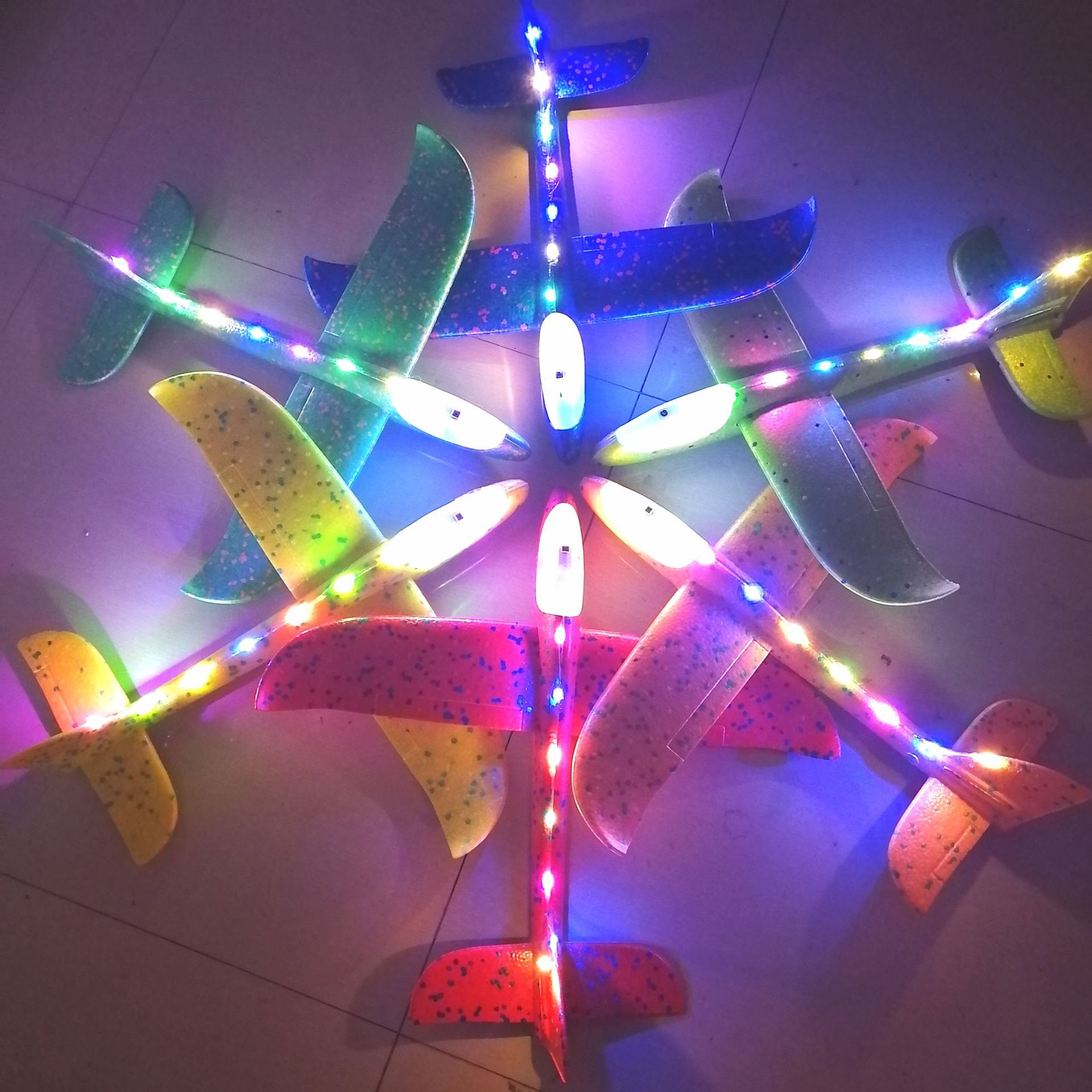 Full-Body Luminous Hand Throw Plane Foam Toy Throwing Glider Internet Celebrity Splicing Stunt Swing Stall Toy