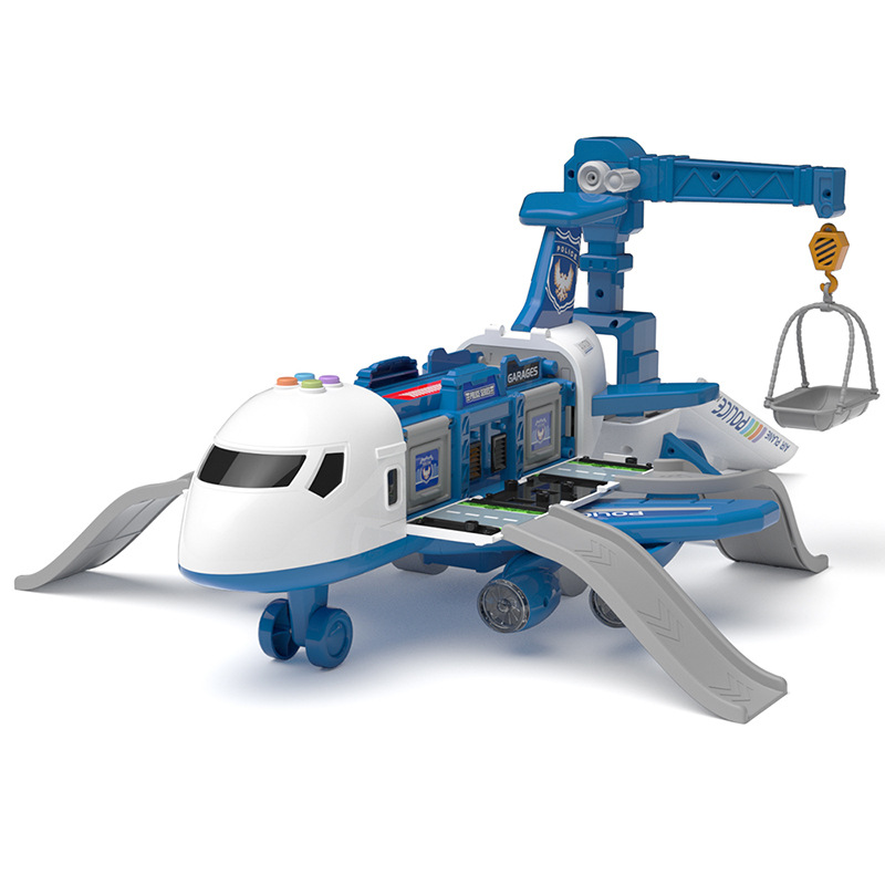 Children&#039;s Toy Catapult Track Storage Inertial Aircraft with Metal Car Music Early Plane Toy