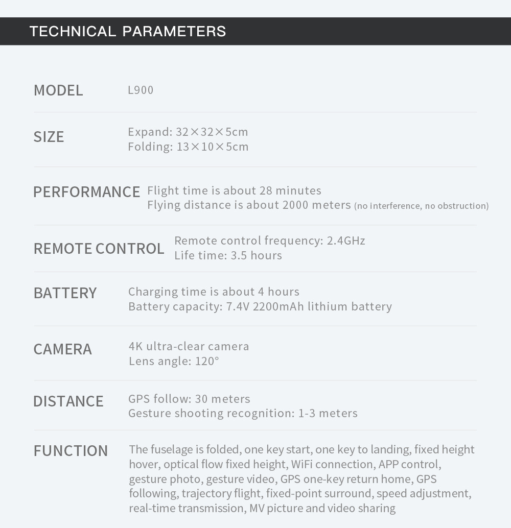 L900pro Brushless GPS Folding UAV 4K HD Aerial Photography Four-Axis Aircraft 5G Long Plane Toy