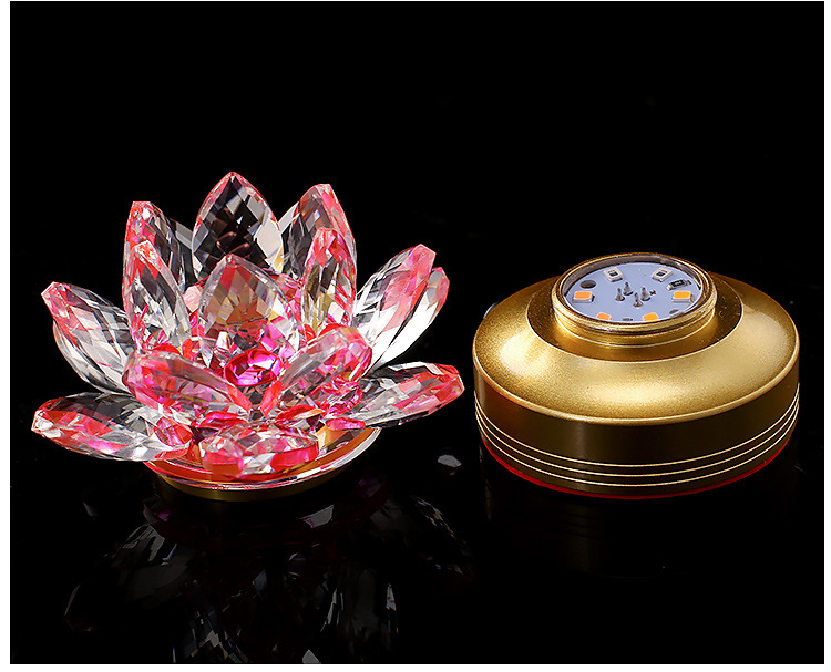 Lotus Lantern  Household Crystal Led Buddha Lamp Buddha Front Lantern Pilot Lamp Guanyin Colorful Lotus Lamp
