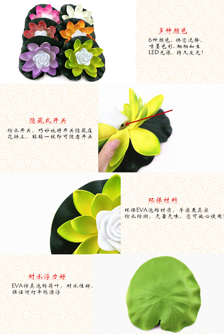 Lotus Lamp Buddhist Blessing Wishing Lamp Water Landscape Lighting Decorations with Battery Stall Supply Lotus Lantern