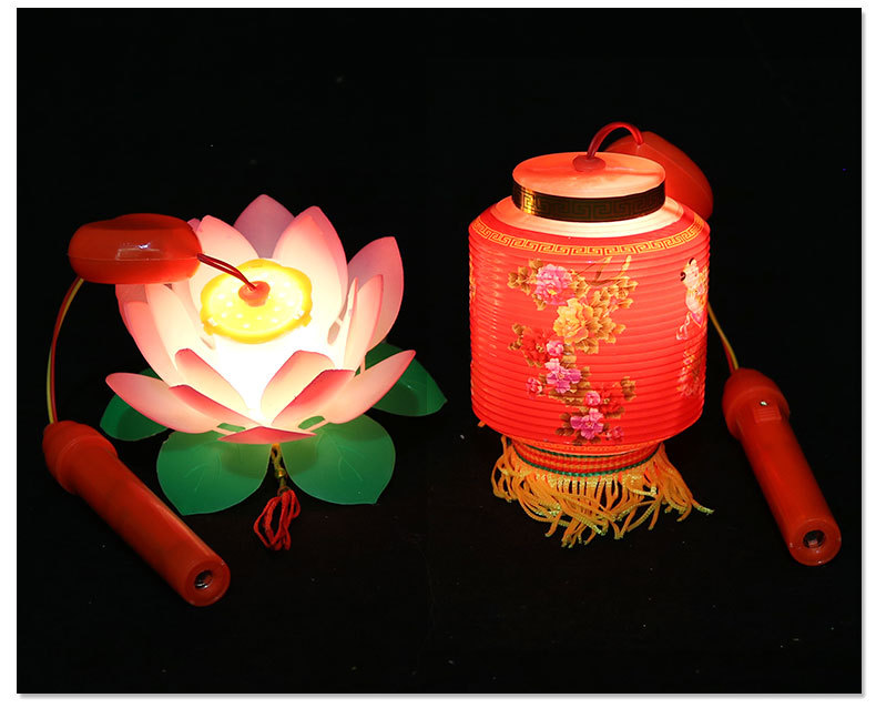 Lantern Portable Lotus Lamp Lantern Luminous GD Flash Music Children's Toy Night Market Stall Wholesale Lotus Lantern
