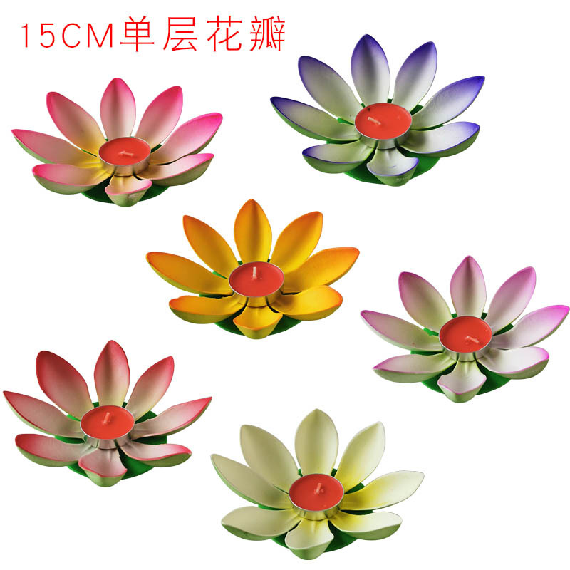Lotus Lantern Wish Lotus Lamp Candle Lotus Lamp Water Lamp Mid-Autumn Festival Blessing Lamp 12cm to 28cm Factory Spot