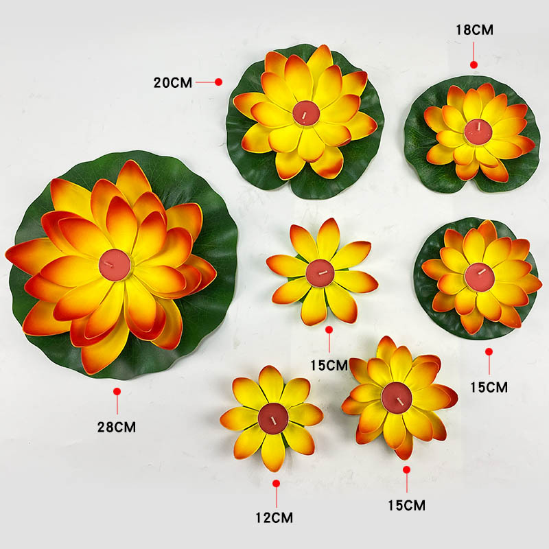 Lotus Lantern Wish Lotus Lamp Candle Lotus Lamp Water Lamp Mid-Autumn Festival Blessing Lamp 12cm to 28cm Factory Spot