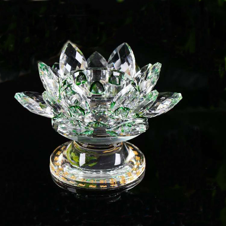 Candle Crystal Lotus Lamp Car Decoration Buddhist Candle Lotus Lamp Custom Lotus Lantern