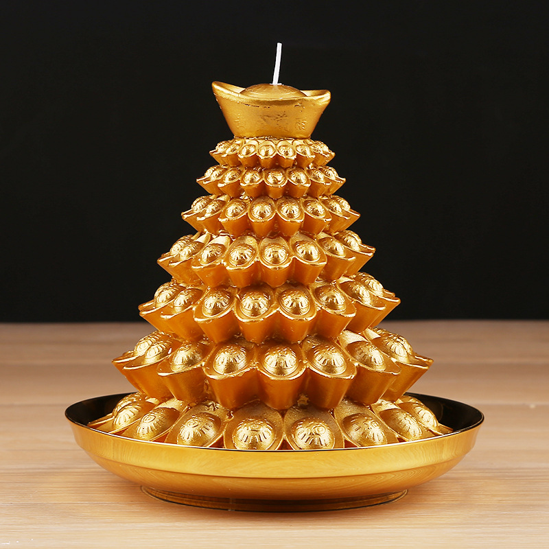 Gold Ingot Buddhist Taoist Supplies Lotus Lamp Candle Buddha Buddha Lotus Candle Butter Lotus Lantern