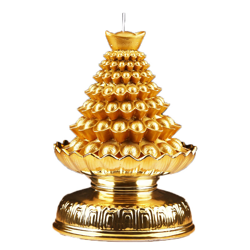Gold Ingot Buddhist Taoist Supplies Lotus Lamp Candle Buddha Buddha Lotus Candle Butter Lotus Lantern