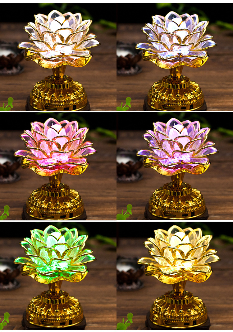 Lotus Lantern  Lamp Lamp for Buddha Worship Household Buddha Front Lantern Fairy Worship Lamp God of Wealth Lamp