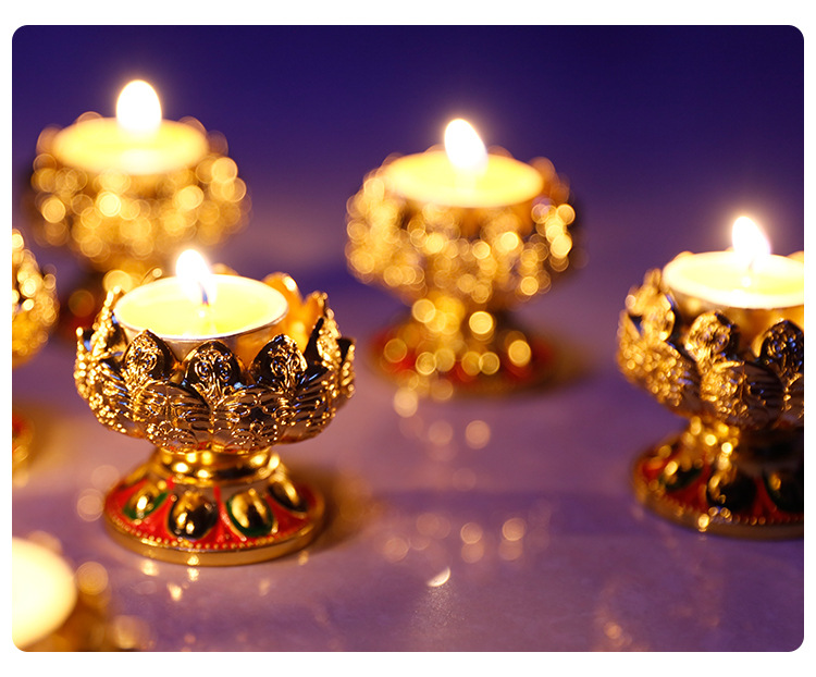 Metal Butter Lamp Holder Lotus Domestic Buddhist Hall Lantern Buddha Worship Lamp Holder Seven Star Light Lotus Lantern Metal Butter Lamp Holder Lotus Domestic Buddhist Hall Lantern Buddha Worship Lamp Holder Seven Star Light Lotus Lantern