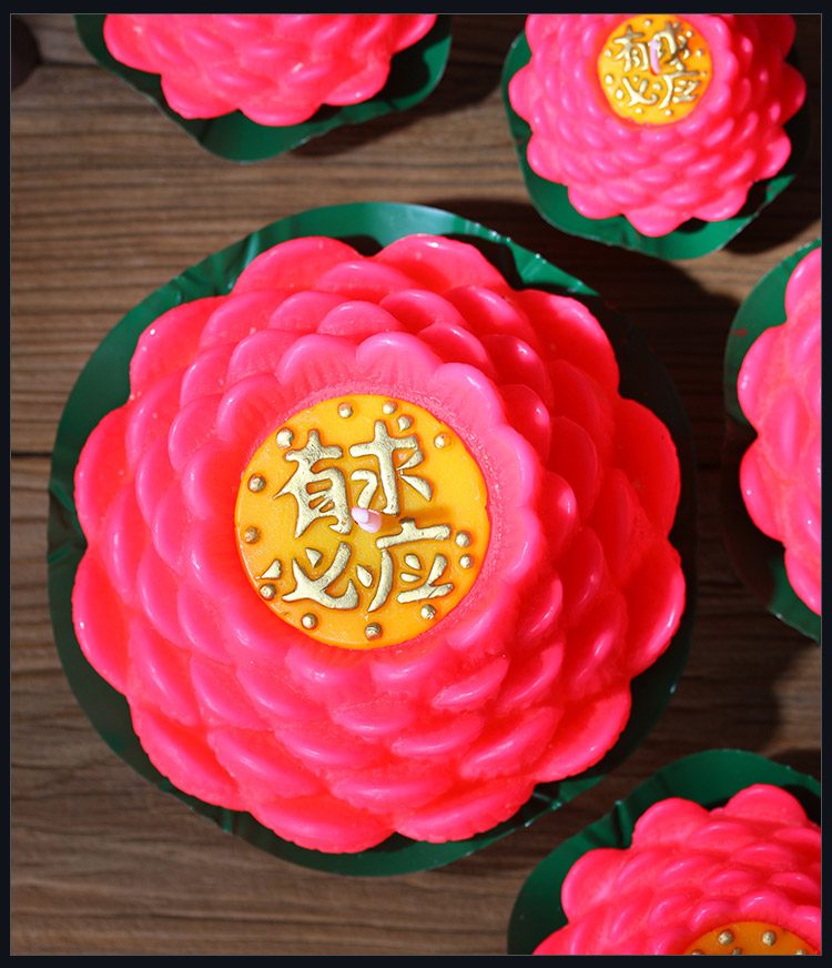 Free Shipping Five Fu Lotus Candles Buddhist Supplies Wish Lotus Butter Lamp Sets with Religious Lotus Lantern