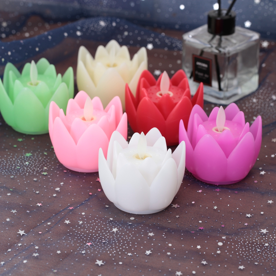 Buddha Worship Lotus Lamp Electronic Luminous Buddhist Activity Lotus Lantern