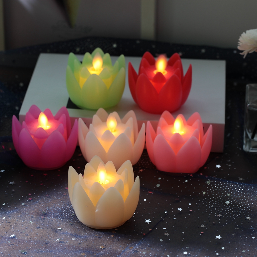 Buddha Worship Lotus Lamp Electronic Luminous Buddhist Activity Lotus Lantern