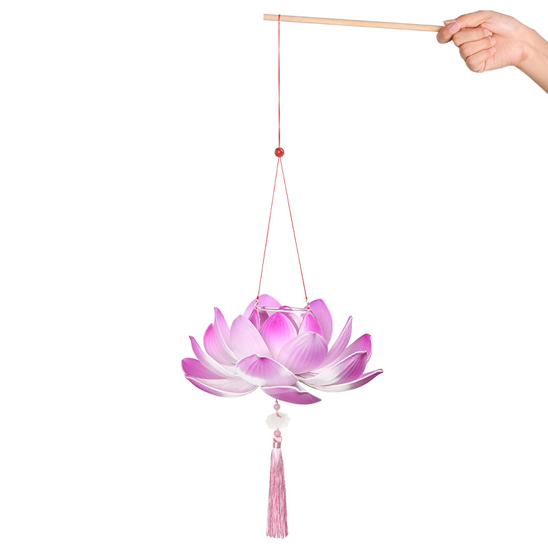 Mid-Autumn Festival Portable Lotus Festive Lantern GD Ancient Style Portable Festive Lantern Hanfu Lotus Lantern
