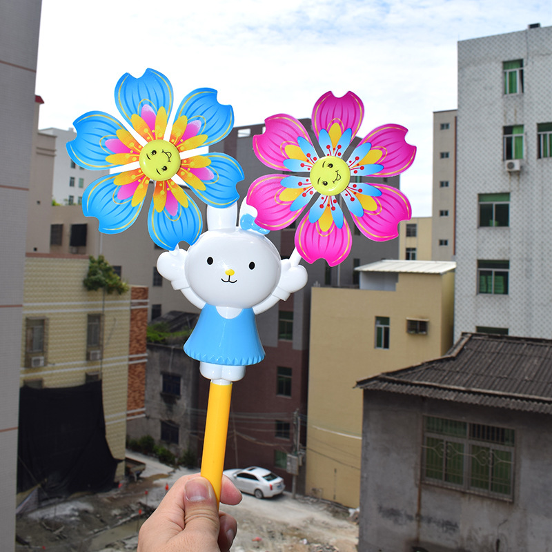 Windmill Children's Toy Rabbit Cartoon Windmill Beach Night Market Stall Supply Kindergarten Prizes Scenic Spot Windmill Children's Toy Rabbit Cartoon Windmill Beach Night Market Stall Supply Kindergarten Prizes Scenic Spot