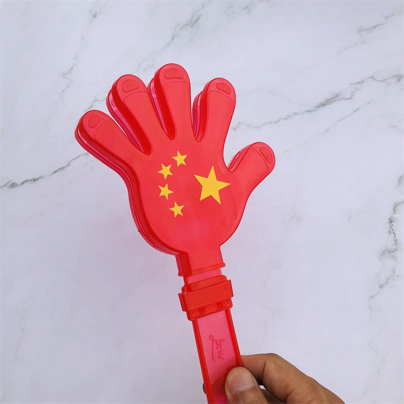 National Flag Hand Racket 28cm National Flag Luminous Hand Racket Five-Star Red Flag Hand Clap National Day Cheering Props Wholesale