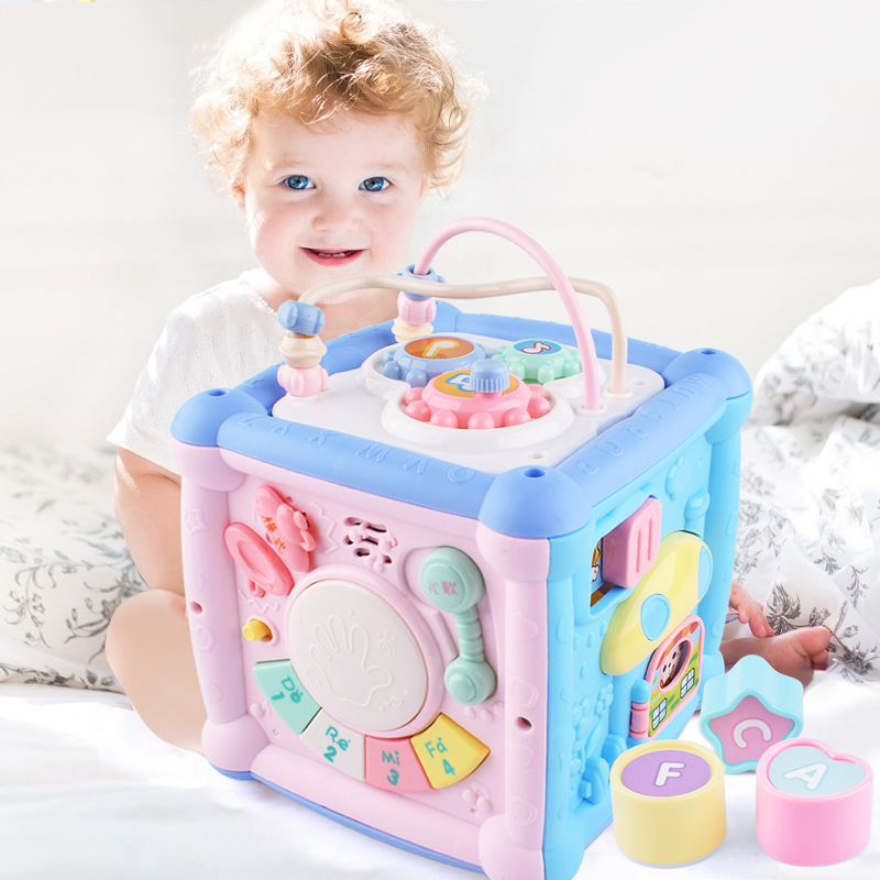 multifunctional building blocks on a piano hand drum baby early education polyhedron cubic clap drum educational toys