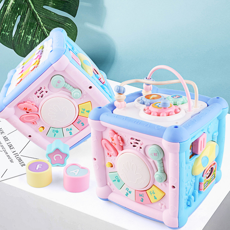 multifunctional building blocks on a piano hand drum baby early education polyhedron cubic clap drum educational toys