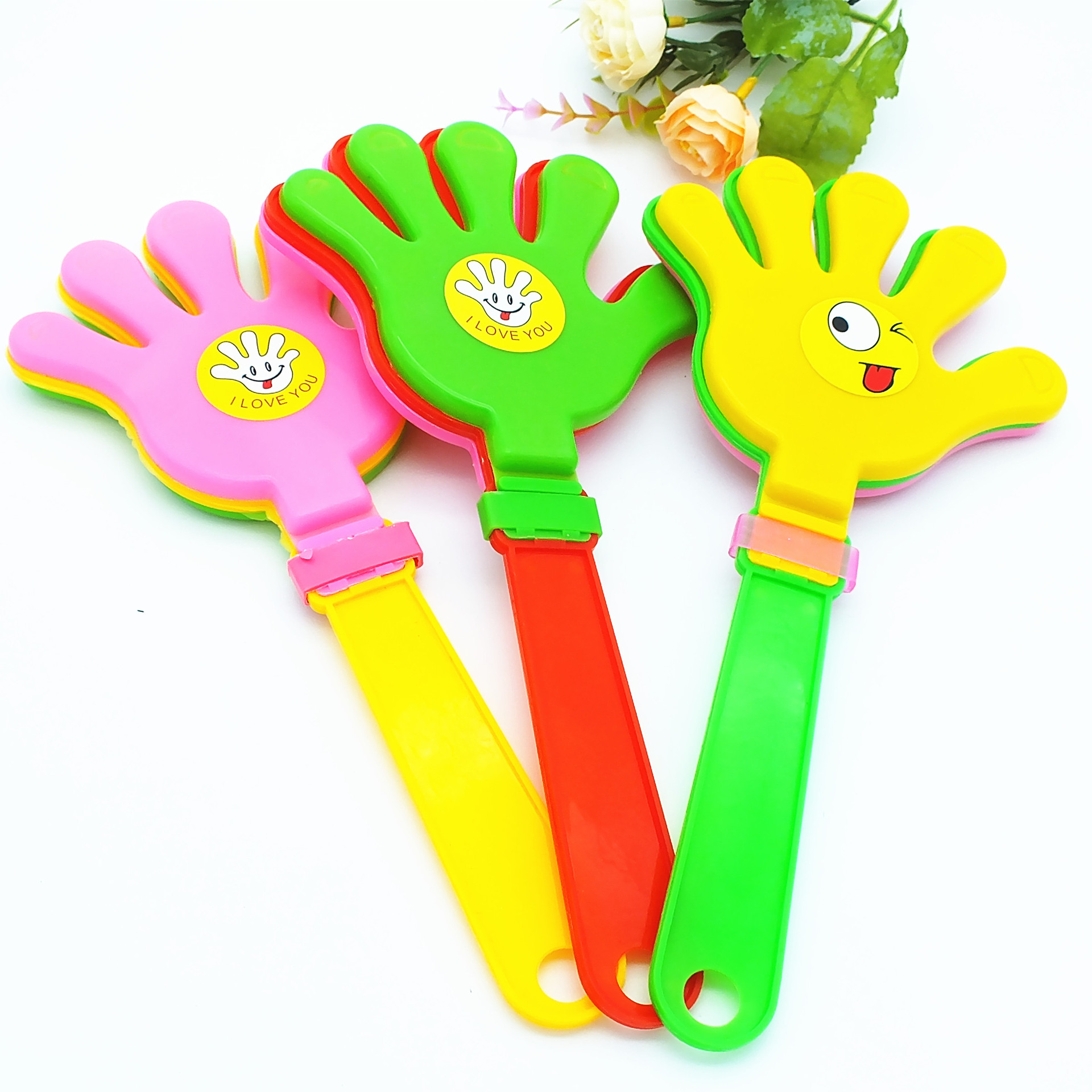 Large Clap Trap Environmental Protection Not Luminous Plastic Toys Smiling Face Claps Hand Clap