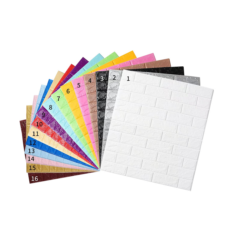 Brick Pattern Sticker Sponge Foam Wall Sticker Customized ID0 70 * 77cmpe 3D Wood Brick Pattern Sticker Elastic Brick Factory Direct Supply