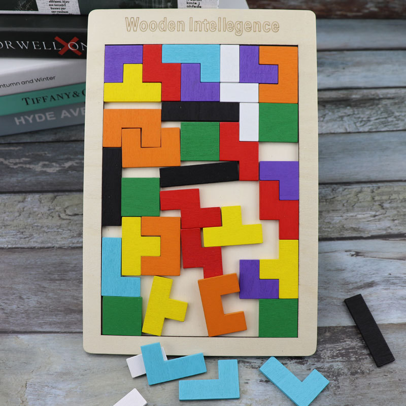 Sales Wooden Tetris Children&#039;s Educational Toys Early Education Boys and Girls 3-6 Years Old Puzzle Puzzle Toy Block