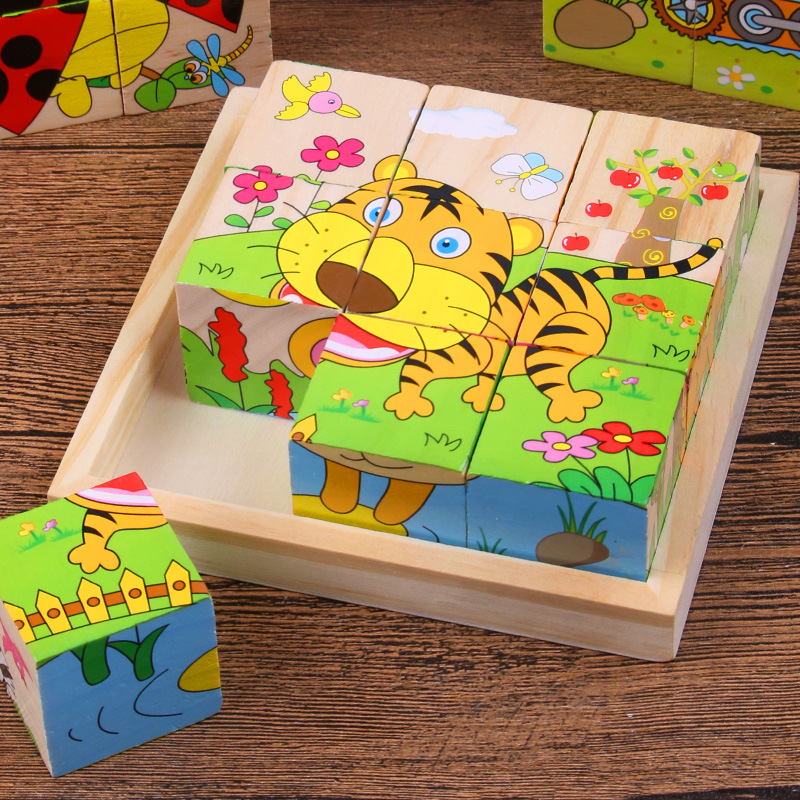 Pieces Children&#039;s Intelligence Early Education Kindergarten Building Blocks Quality Toys Face-Changing Cube Toy Block