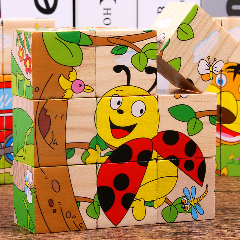 Pieces Children&#039;s Intelligence Early Education Kindergarten Building Blocks Quality Toys Face-Changing Cube Toy Block