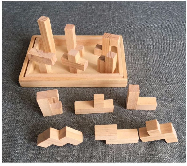 Wooden Three-Dimensional Color Puzzle 12 Pieces 12 Pieces Adult and Young Children Toy Block Wooden Three-Dimensional Color Puzzle 12 Pieces 12 Pieces Adult and Young Children Toy Block