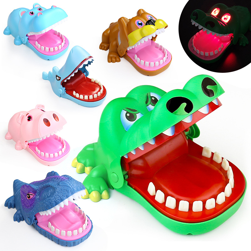 Crocodile Trick Decompression Game Children&#039;s Sound Light Shark Dinosaur Bite Finger Toy Stall Toy Supply prank Toy