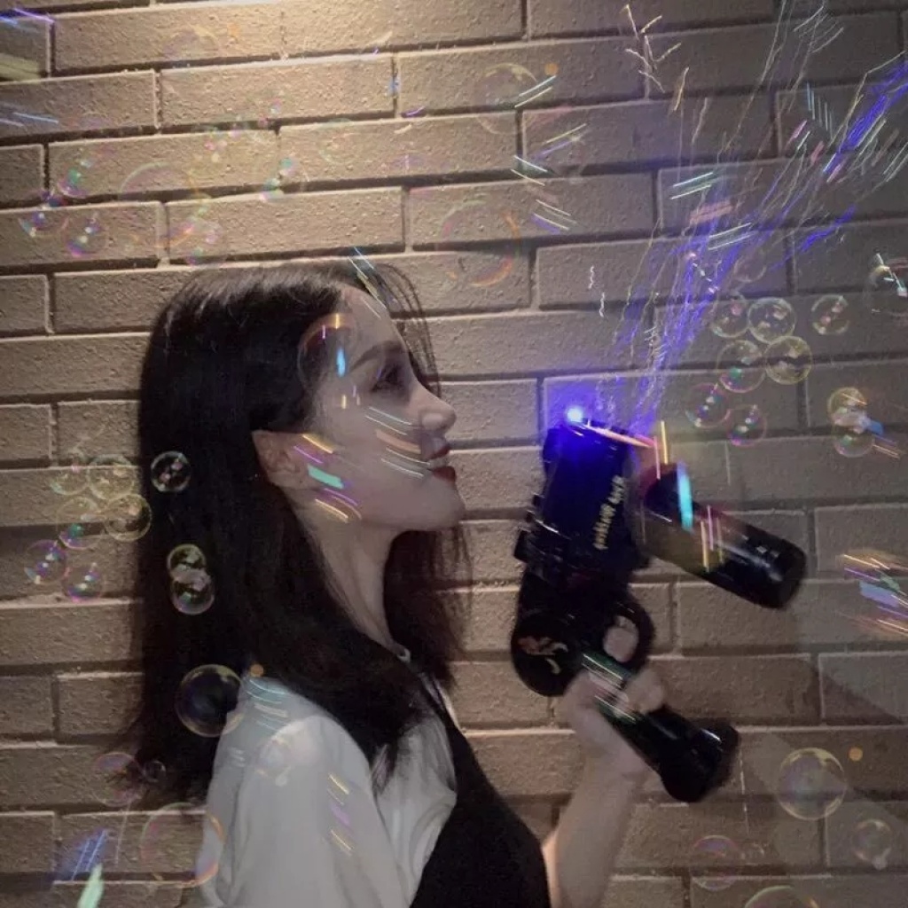 Douyin with the same electric bubble machine six holes bubble gun stage bar wedding bubble toy manufacturers wholesale