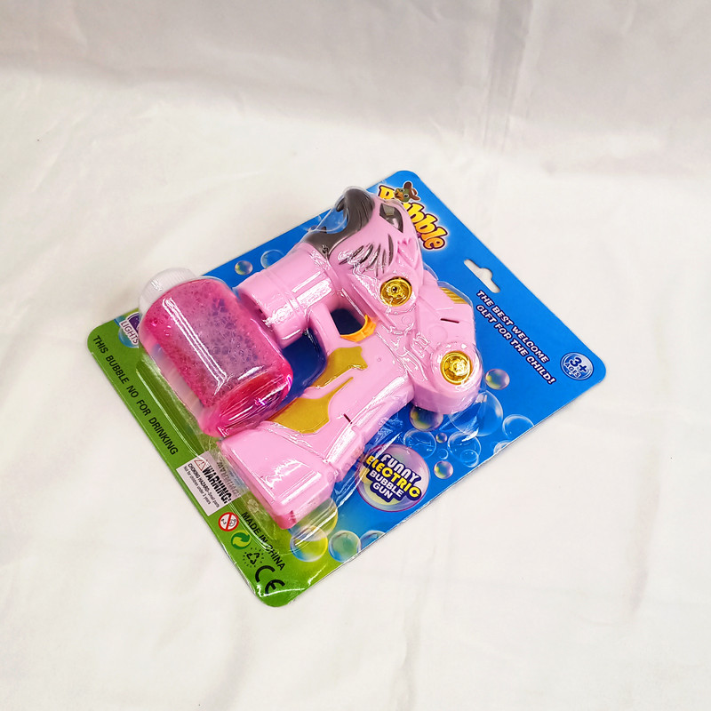 Children&#039;s educational toy card with environmental protection plastic electric cartoon bubble gun toy