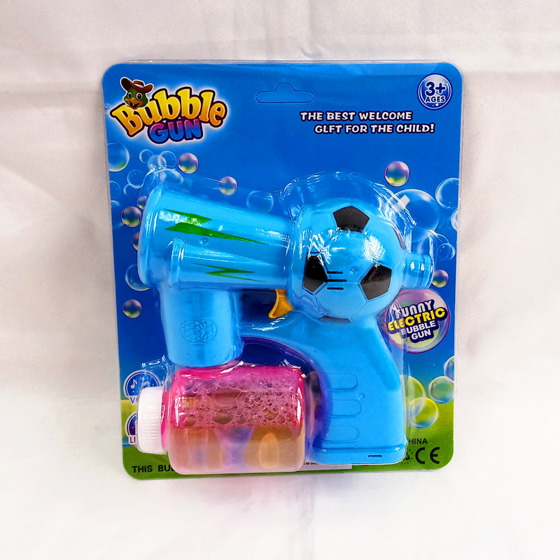 Children&#039;s outdoor toy suction card equipped with children&#039;s educational football bell shaped electric bubble gun