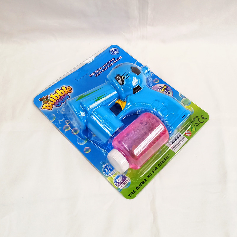 Children&#039;s outdoor toy suction card equipped with children&#039;s educational football bell shaped electric bubble gun