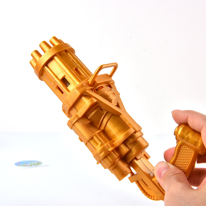 Tiktok Same Gatling Bubble Gun Semi-automatic Hair Dryer Bubble Gun Beach Water Playing Toy