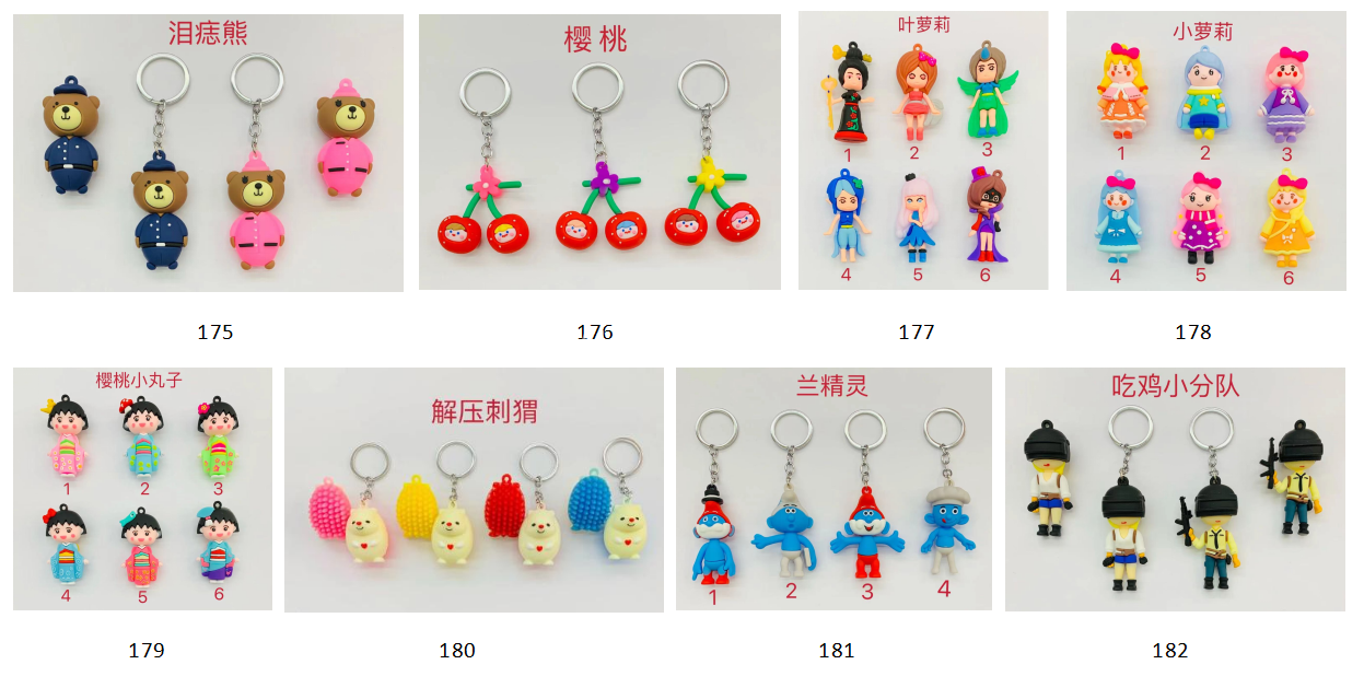 PVC Keychain Cherry Maruko Soft Glue Silicone Doll Cartoon Key Chain Bag Pendant Accessories Spot