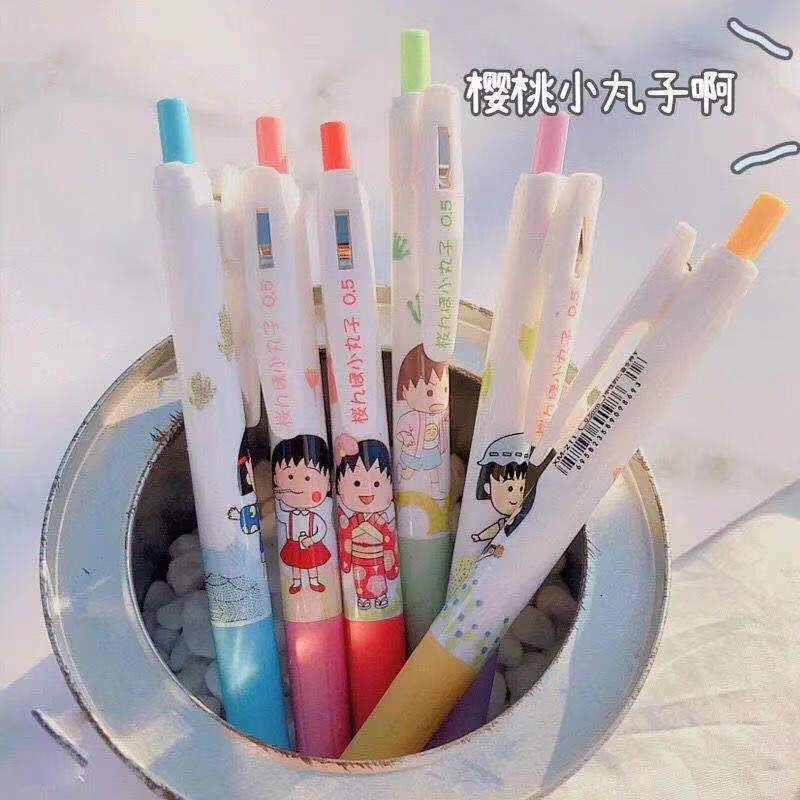 INS Cute Limited Maruko Gel Pen Student Push Type 0.5mm Good-looking Cartoon Internet Hot Girlish