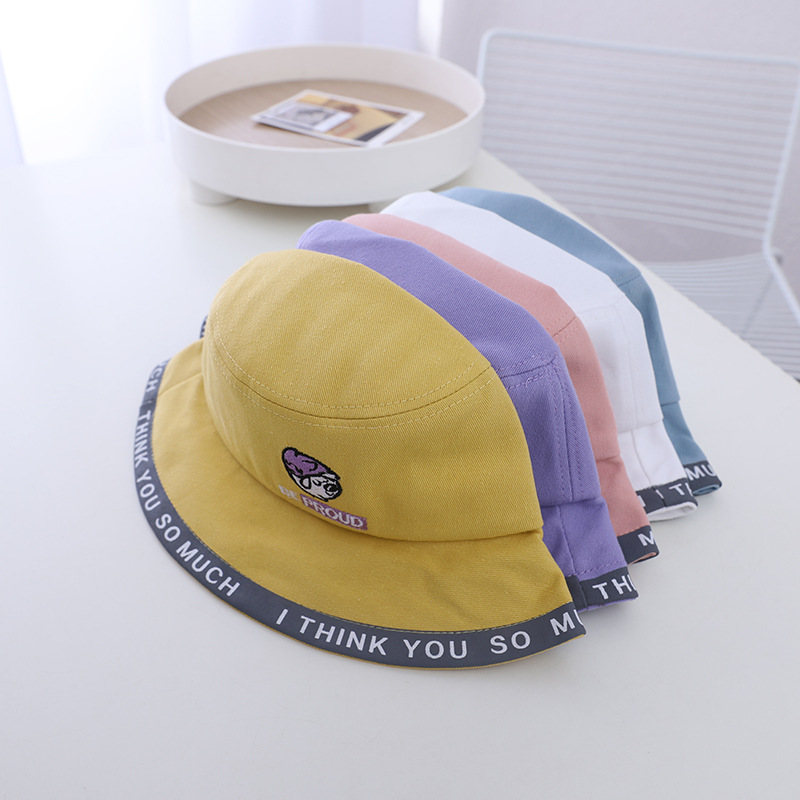 Cartoon Dog Letter Cap Bucket Hat Girls 1-4 Years Old Autumn Maruko Cartoon Dog Letter Cap Bucket Hat Girls 1-4 Years Old Autumn Maruko