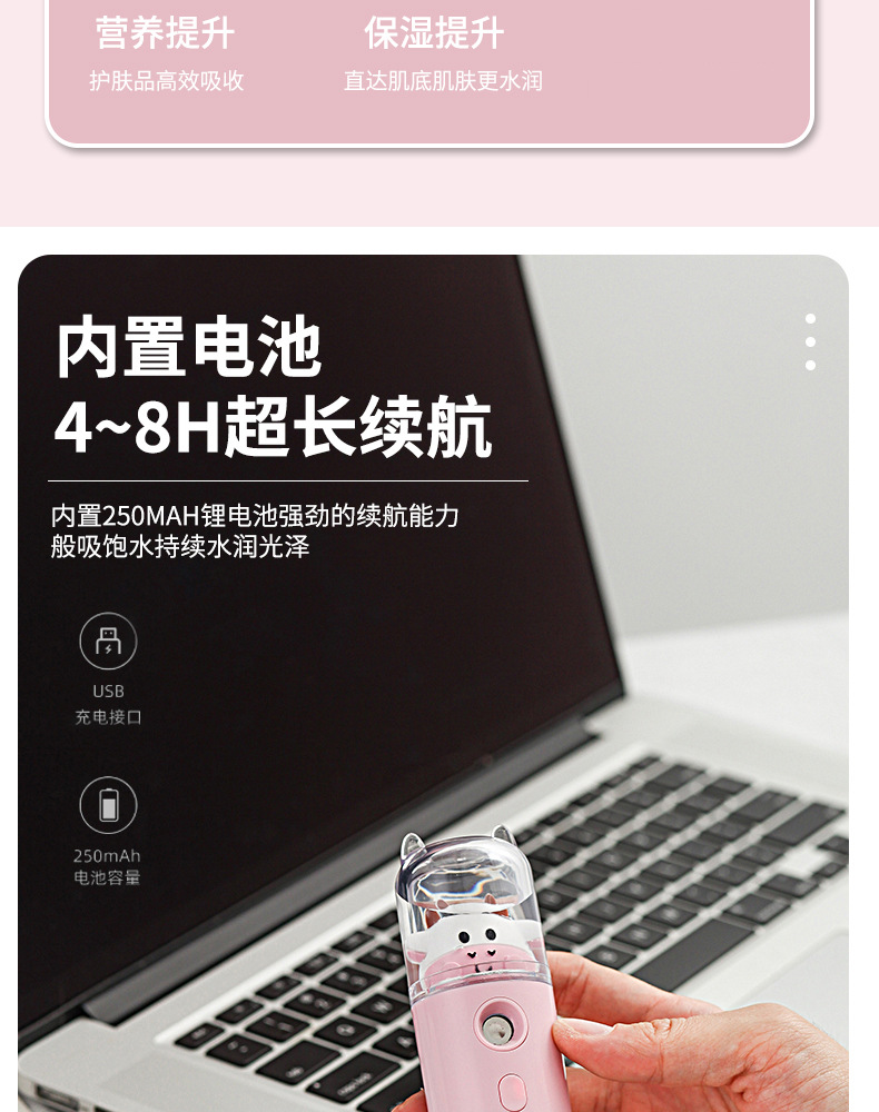 Nano Mist Sprayer Humidifier USB Rechargeable Facial Humidifier Beauty Cold Spray Maruko
