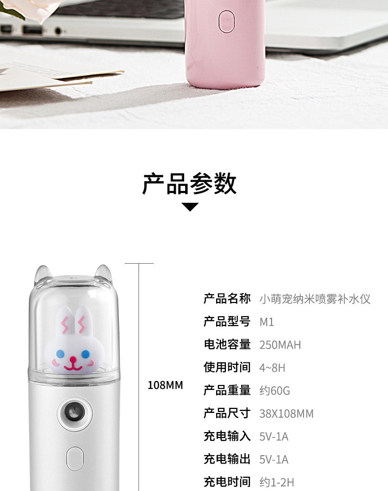 Nano Mist Sprayer Humidifier USB Rechargeable Facial Humidifier Beauty Cold Spray Maruko