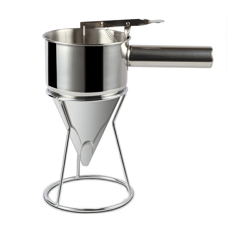 Stainless Steel Conical Funnel Octopus Chibi Maruko-Chan Funnel Kitchen Sushi Tool DIY Batter Metering Funnel Holder