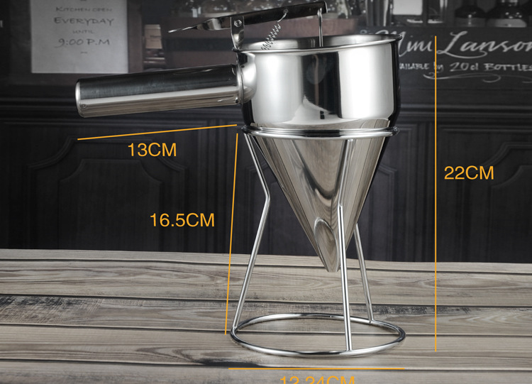 Stainless Steel Conical Funnel Octopus Chibi Maruko-Chan Funnel Kitchen Sushi Tool DIY Batter Metering Funnel Holder Stainless Steel Conical Funnel Octopus Chibi Maruko-Chan Funnel Kitchen Sushi Tool DIY Batter Metering Funnel Holder