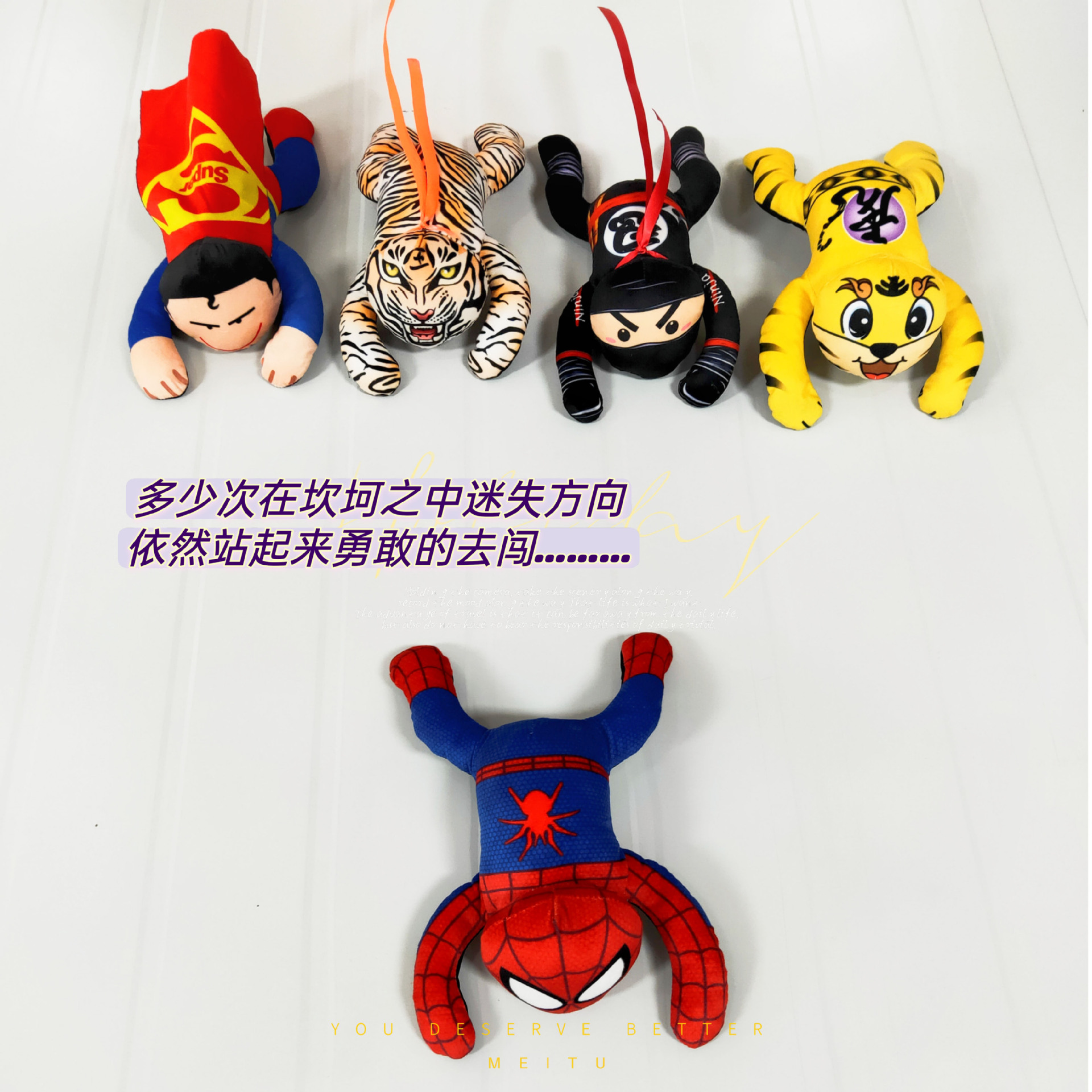 Spider-Man Toy  Car Roof Spider-Man Ninja Superman Decoration Doll Car Outside Super Cool Ornament Magnetic Doll Tail