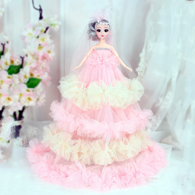 New Machine Edge Barbie Creative 3D Eye Wedding Doll Gift Set Baby Girls&#039; Toy Decoration Wholesale
