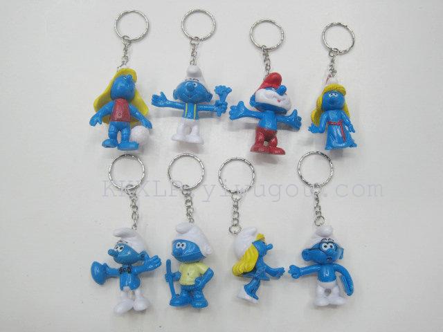 Authentic cheap wholesale Keychain Smurmurfs cartoon the Smurfs animated Smurf jewelry manufacturers