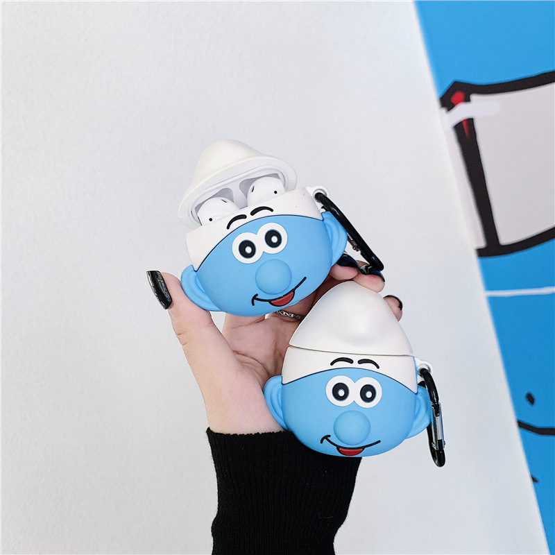 Blue Elf AirPods Earphone Sleeves 1 2 Generation Silicone Apple Wireless Bluetooth Cartoon Drop-Resistant Smurfs
