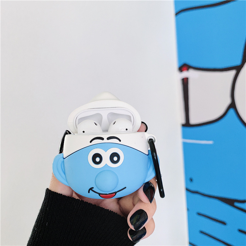 Blue Elf AirPods Earphone Sleeves 1 2 Generation Silicone Apple Wireless Bluetooth Cartoon Drop-Resistant Smurfs