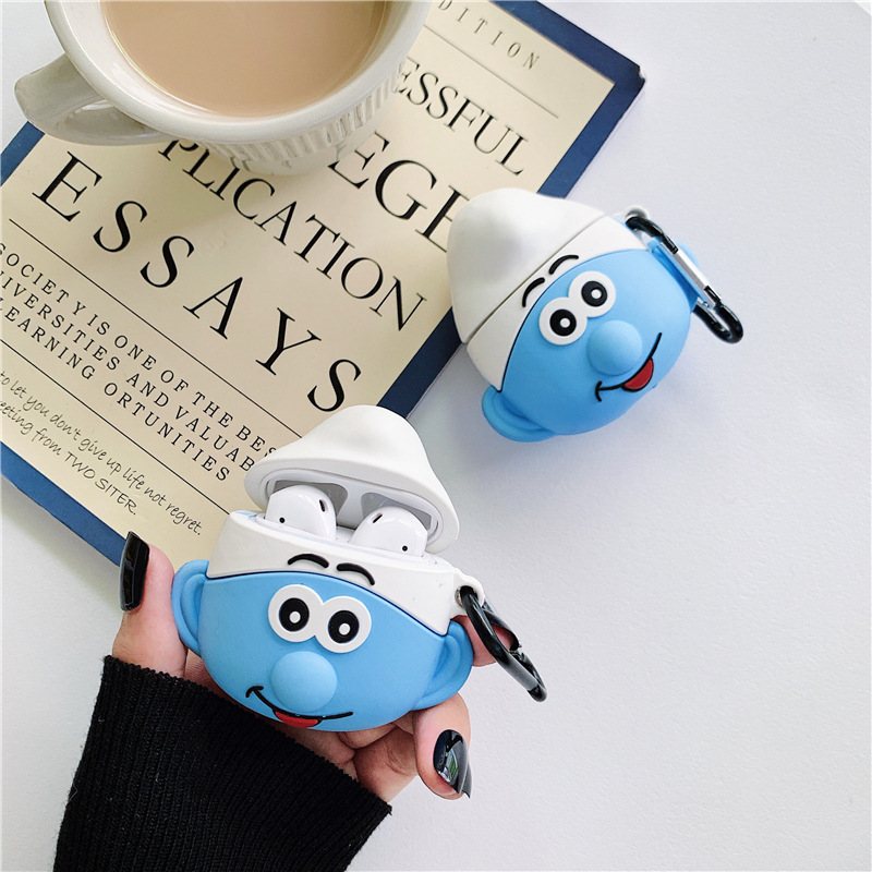 Blue Elf AirPods Earphone Sleeves 1 2 Generation Silicone Apple Wireless Bluetooth Cartoon Drop-Resistant Smurfs