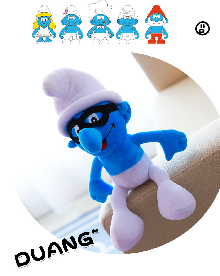 The factory sells the new Smurfs of the new Smurfs dolls of blue daddy blue daddy blue sister silly doll children dolls.
