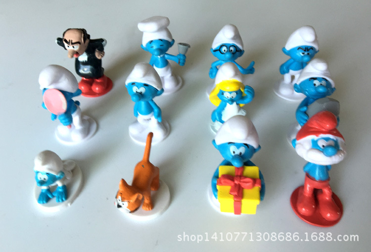 Blue Elf Lost Village Blue Sister Wizard Azcat 12 Ornaments Smurfs